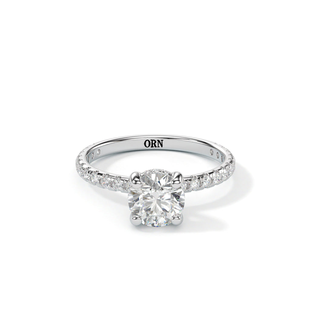 Bague Solitaire Pavée Éternelle