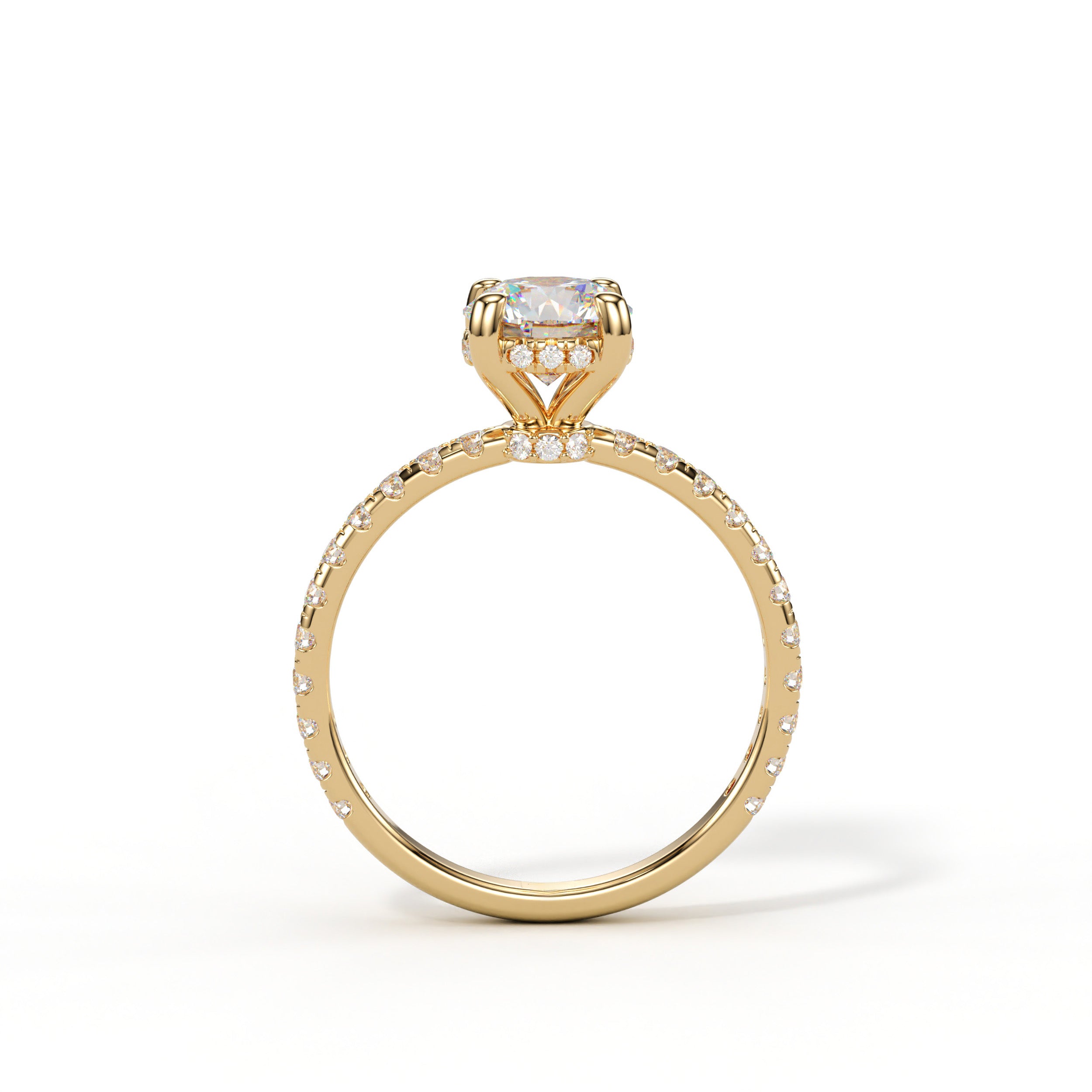 Bague Solitaire Pavée Éternelle