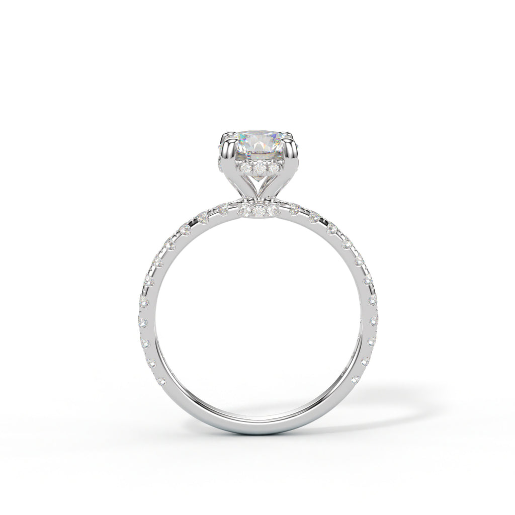 Bague Solitaire Pavée Éternelle