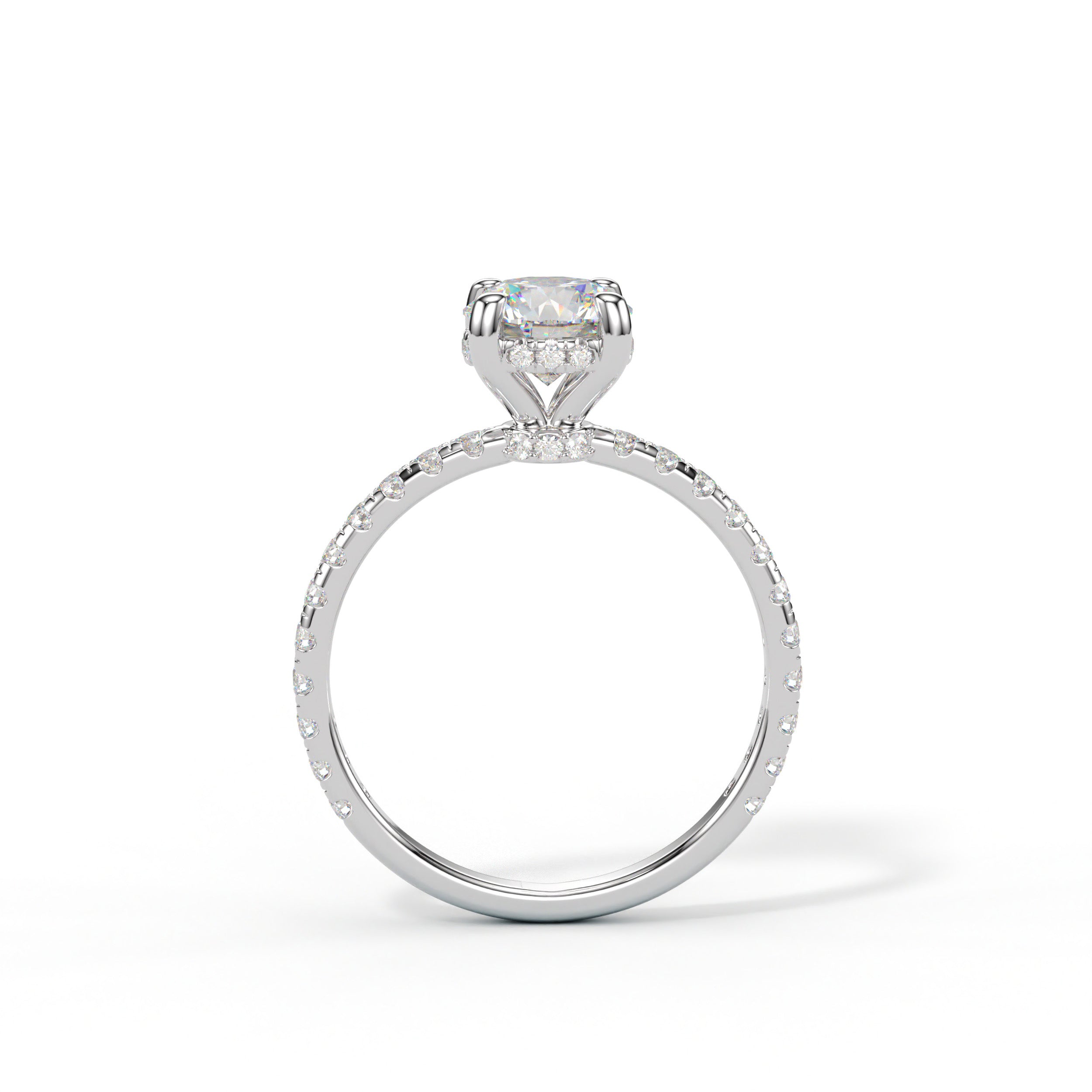 Bague Solitaire Pavée Éternelle