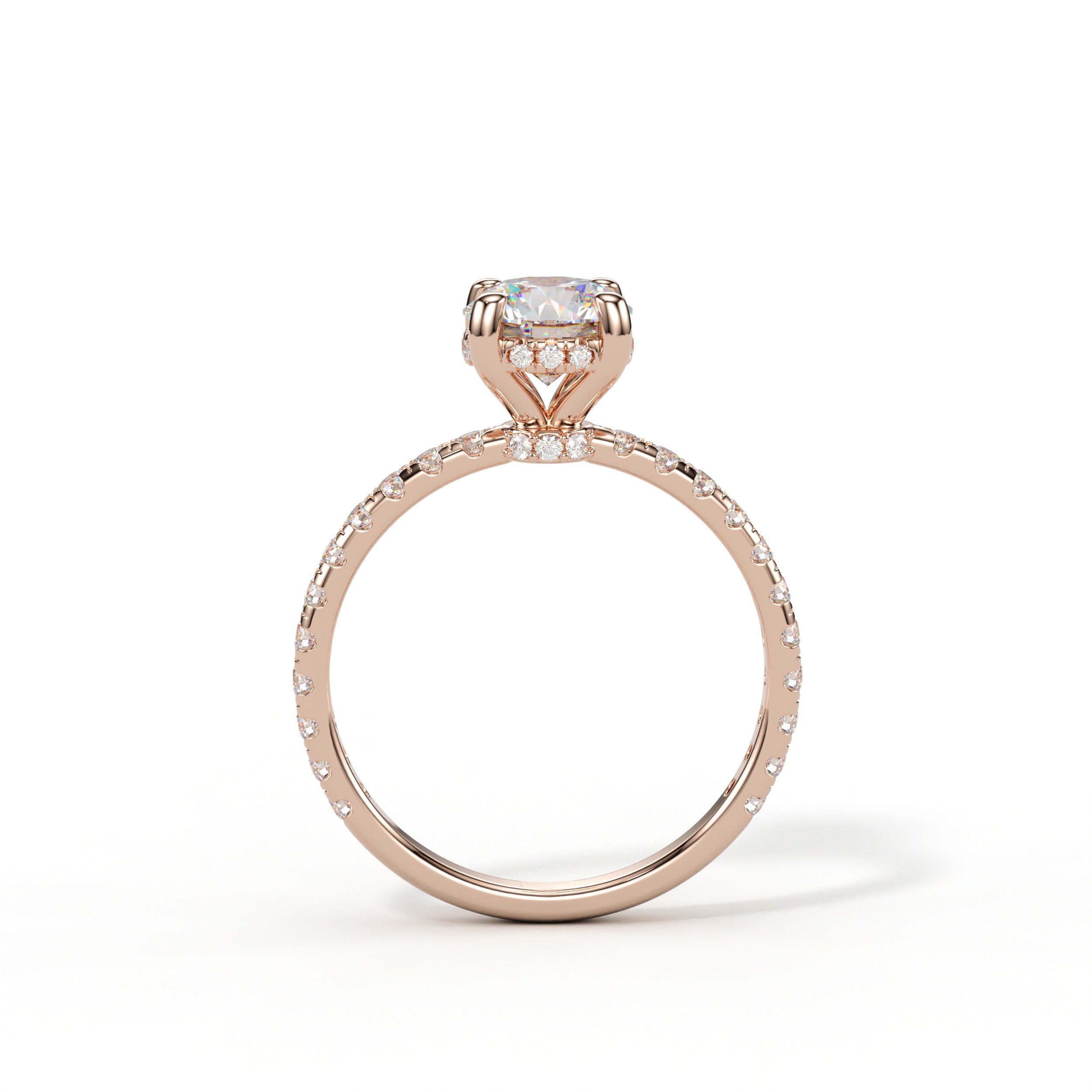 Bague Solitaire Pavée Éternelle