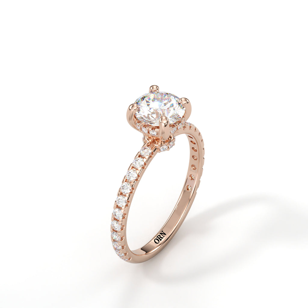 Bague Solitaire Pavée Éternelle